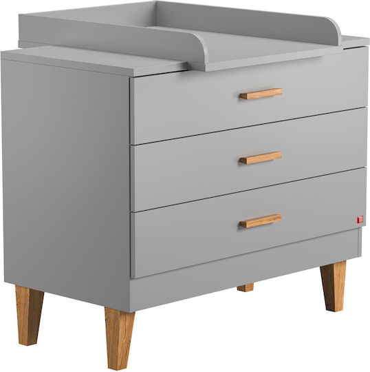 Lounge Βρεφική Συρταριέρα με 3 Συρτάρια Γκρι 100x55x86.5cm