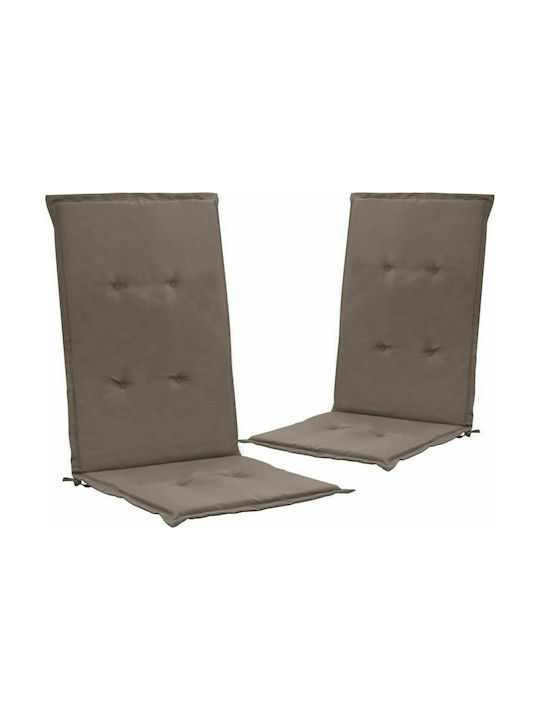 vidaXL Garden Chair Cushion with Back Brown 2pcs 120x50cm.