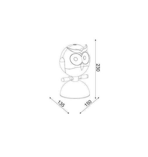 Aca Kids Decorative Lamp Owl Blue 15x13.5x23εκ.