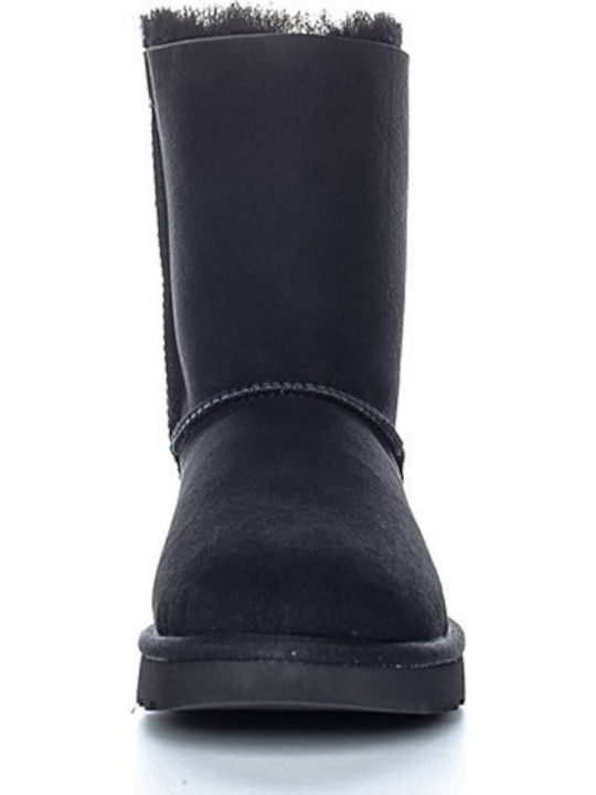 Suede Snow Boots with Fur Bailey Bow II Black