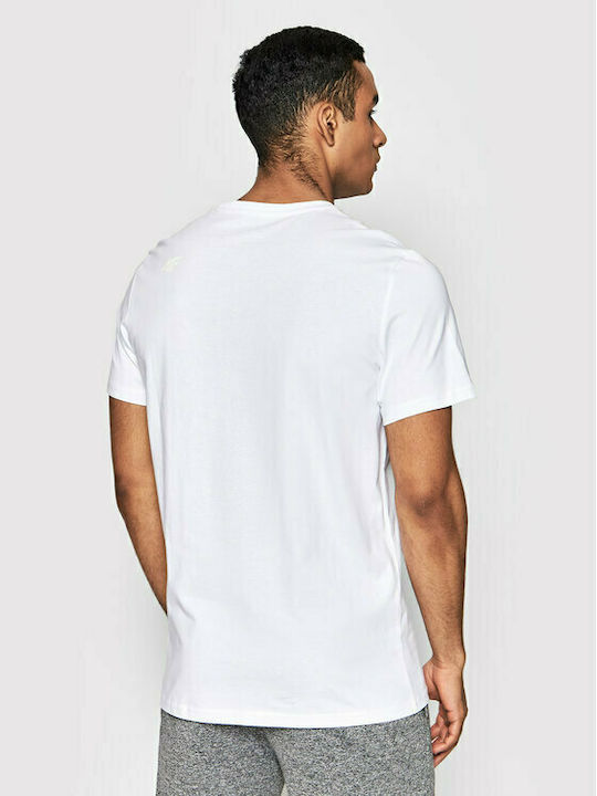 4F Men's Athletic T-shirt Short Sleeve White