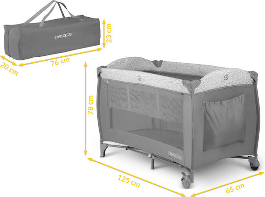 Ricokids RK-242 Laufstall mit Wickeltisch & Matratze Gray 125x65cm