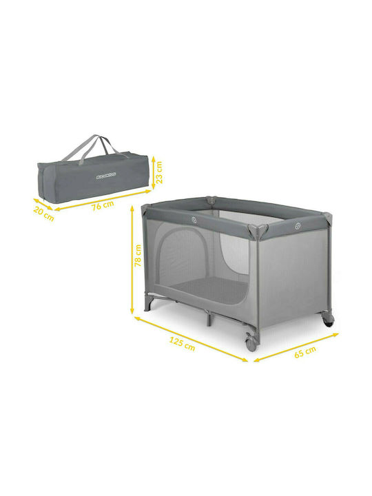 Ricokids RK-240 Παρκοκρέβατο με Στρώμα Γκρι 125x65cm