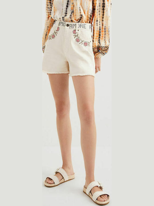Laguna Women's Jean High-waisted Shorts Ecru