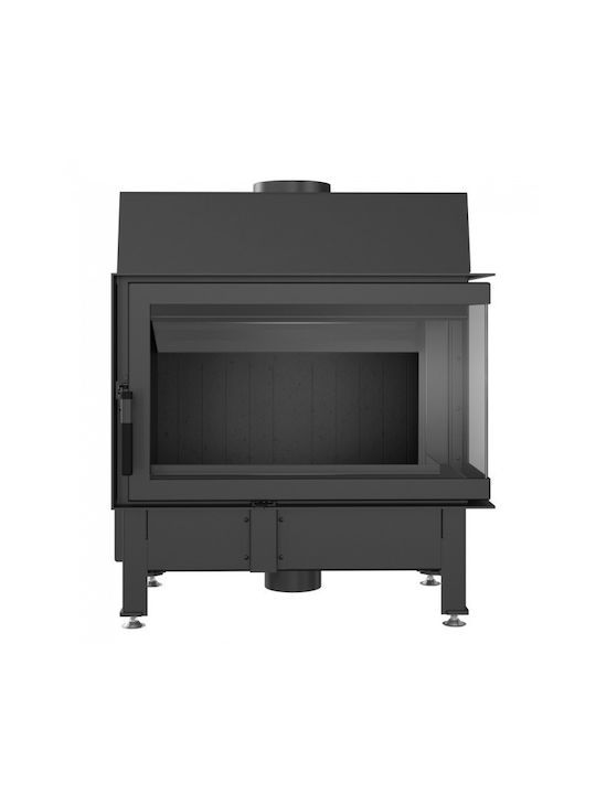 Kratki Zibi P Bs Deco Black Ενεργειακό Τζάκι Ξύλου Αερόθερμο 11kW Δεξιά Γωνία με Ανοιγόμενη Πόρτα