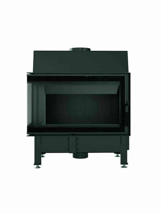 Kratki Zibi L Bs Deco Black Ενεργειακό Τζάκι Ξύλου Αερόθερμο 11kW Αριστερή Γωνία με Ανοιγόμενη Πόρτα