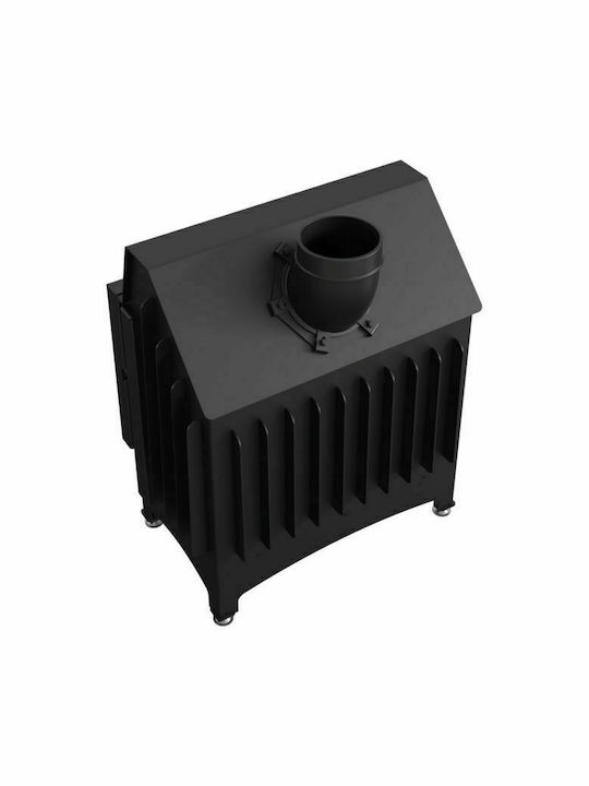 Kratki Zibi L Bs Deco Black Wood Fireplace Insert Fan Heater with Left Corner Window 11kW