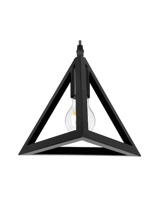 GloboStar Triangle Pendant Light Black Grid with Socket E27 70x22x130cm