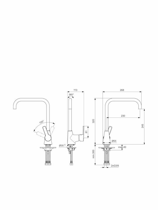 Ideal Standard IdealStream Ψηλή Πάγκου Ασημί Ideal Standard IdealStream Ψηλή Πάγκου Ασημί