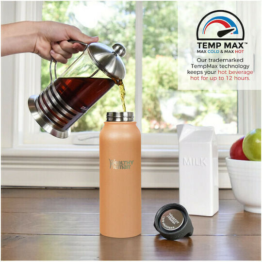 Healthy Human Stein Bottle Recyclable Thermos Bottle Stainless Steel BPA Free 620ml Mocha
