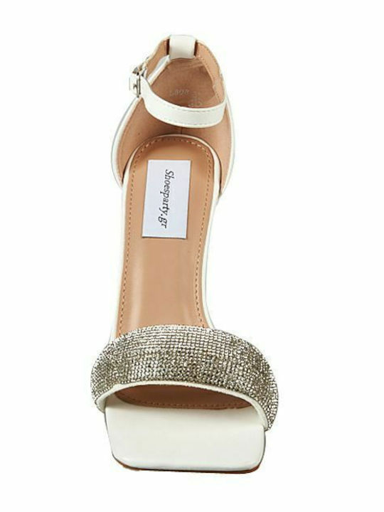 Sandals with Strass White