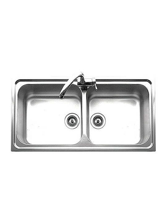 Apell Linear 8540 Ένθετος Νεροχύτης Inox Σατινέ Μ100xΠ50cm Ασημί