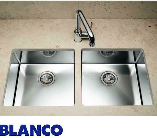 Blanco Claron 400/400-U Durinox 525016 Undermount Sink Inox Satin W86.5xD44cm Silver