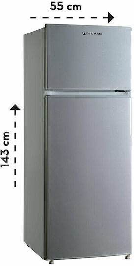 Morris Ψυγείο Δίπορτο 204lt Υ143xΠ55xΒ55εκ. Inox S89211DAP