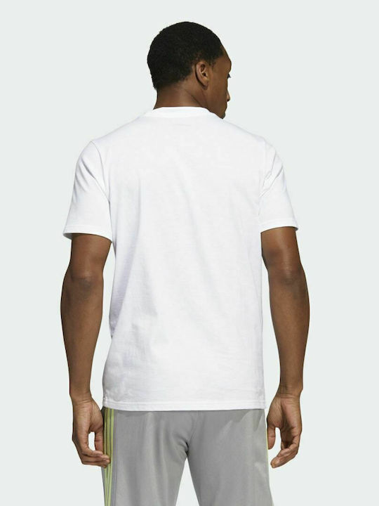 Adidas Egame Ανδρικό T-shirt Λευκό με Στάμπα