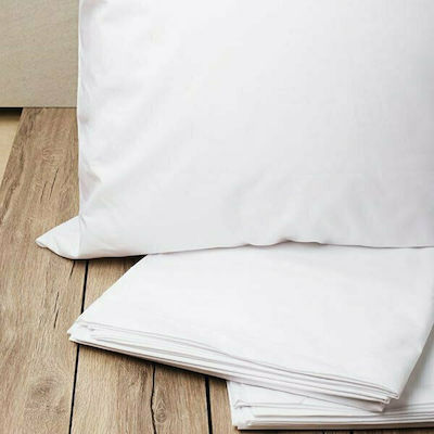 Sunshine Menta Hotel Sheet White Semi-Double 180x270cm Cotton & Polyester 1pcs