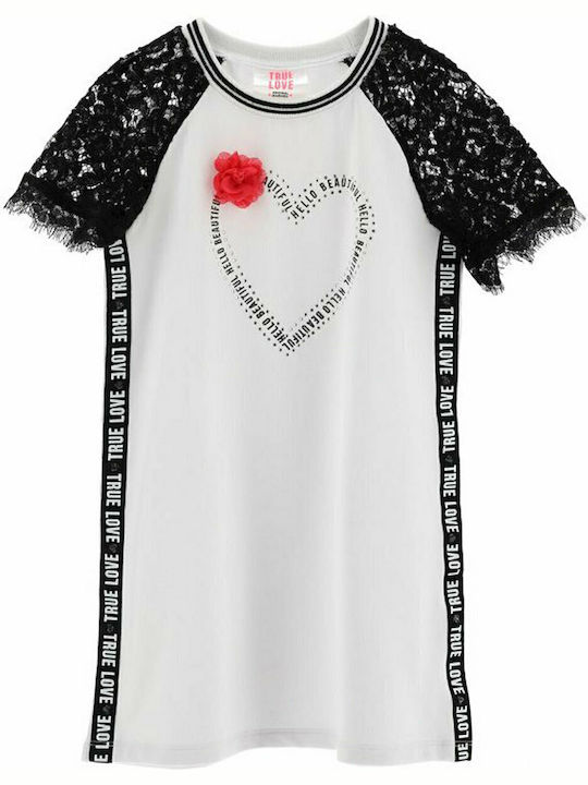 Παιδικό Φόρεμα Κοντομάνικο Λευκό