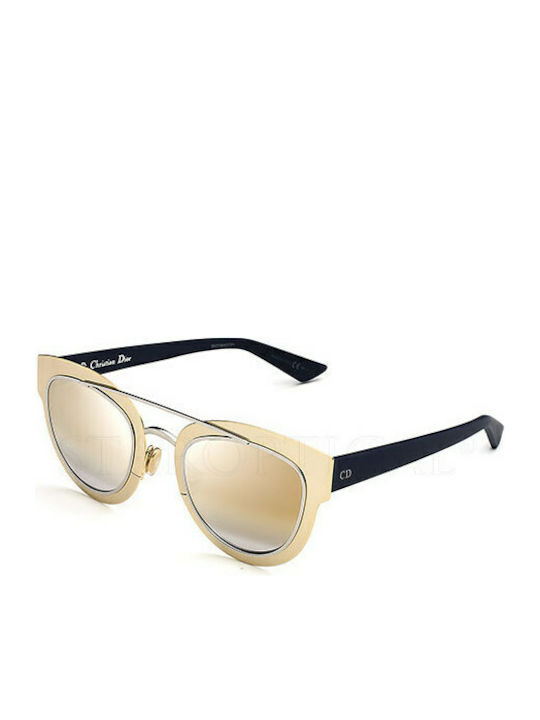 Dior Chromic Women's Sunglasses with Beige Plastic Frame and Gold Mirror Lens LML/9F