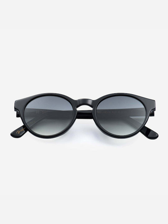 De-Sunglasses Hollywood Sunglasses with Noir Plastic Frame and Black Gradient Lens