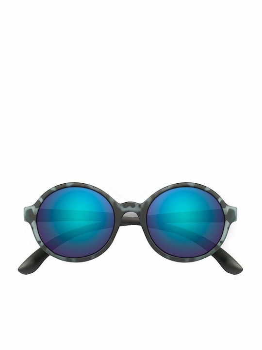 Breo Alexa Grey Tortoiseshell/Black Mirror Damen Sonnenbrille mit Braun Schildkröte Kunststoff Gestell und Hellblau Spiegel Linse