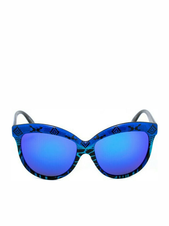 Italia Independent Men's Sunglasses with Black Horn-Rimmed Frame and Mirror Lenses 0090INX.022.000