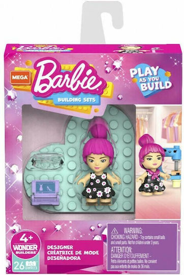 Mega Bloks Bausteine Barbie für 4+ Jahre Jahre 25Stück (Verschiedene Designs/Sortimente von Designs) 1 Stk