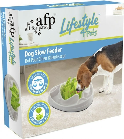 All For Paws Plastic Bowl Food Slow Feeder for Dog & Cat in Green Color