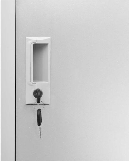 Φοριαμός Μεταλλικός με Δυνατότητα Κλειδώματος με 4 Ντουλάπια Γκρι Ανοιχτό 90x45x92.5εκ.
