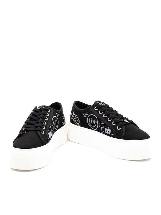 Rhea Damen Flatforms Sneakers Schwarz 0112000576