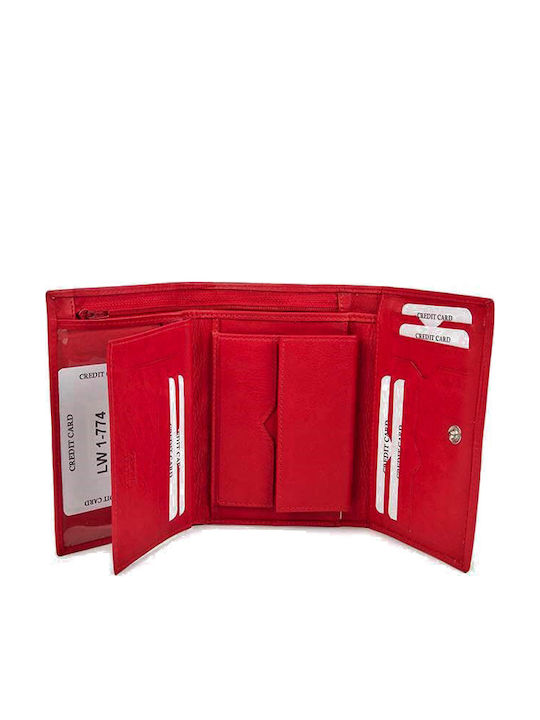 AN Large Leather Women's Wallet Classic Red