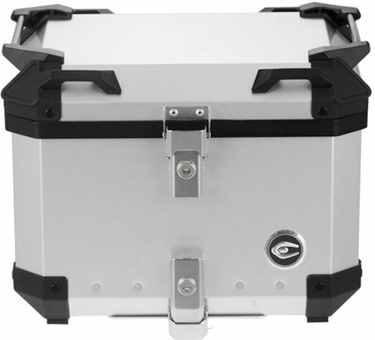 Coocase Q1 Μπαγκαζιέρα Μοτοσυκλέτας Αλουμινίου 45lt Ασημί