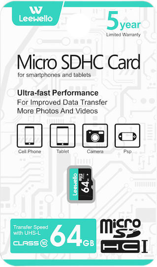 Leewello SDHC 64GB Class 10