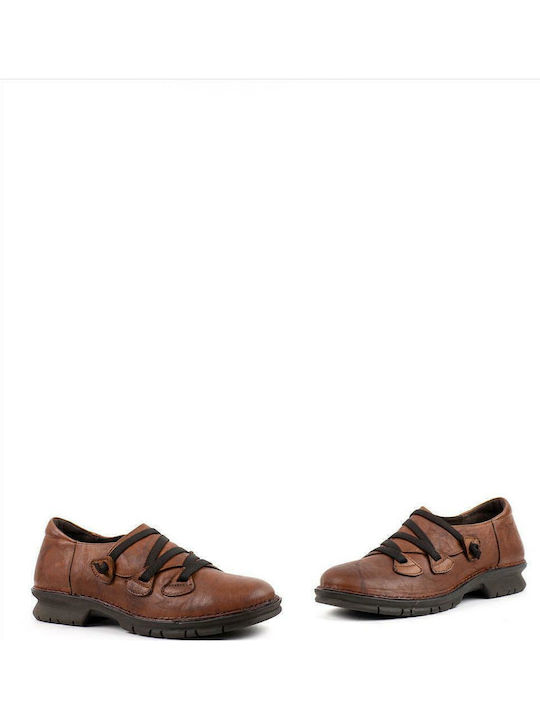 Women's Leather Oxford Shoes Tabac Brown