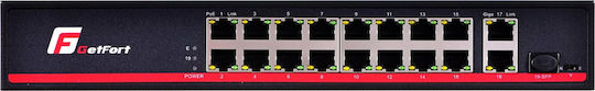 Getfort GF-218G-16P-200 Unmanaged L2 PoE+ Switch with 18 Gigabit (1Gbps) Ethernet Ports