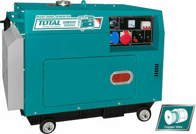 Total Trifazică Generatoare silențioase Generator Petrol cu Autostart, Roți și Putere Maximă 5kVA