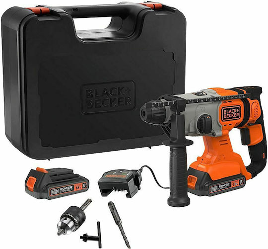 Black & Decker Κρουστικό Σκαπτικό Πιστολέτο Μπαταρίας 18V 2x2.5Ah με Υποδοχή SDS Plus BCD900E2K
