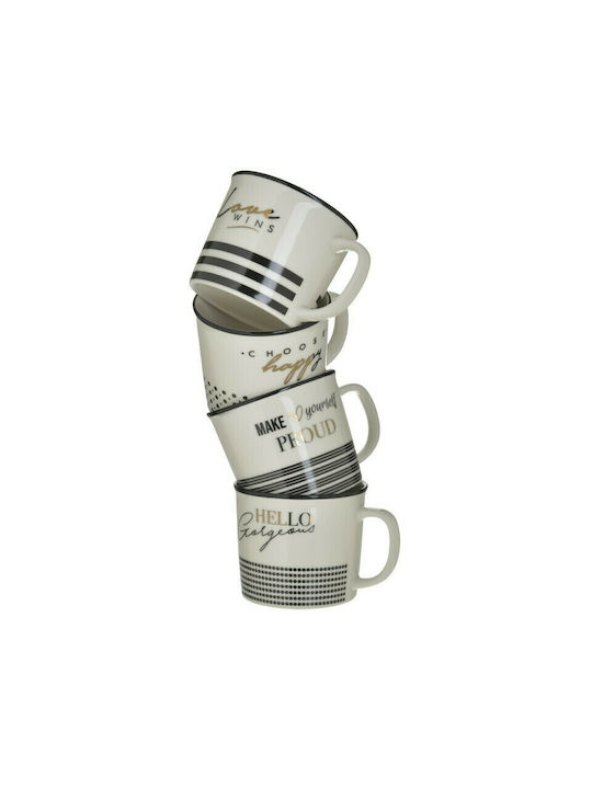 Click Mug from Porcelain White 4pcs