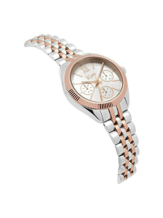 Jcou Queen's Watch Chronograph with Silver Metal Bracelet