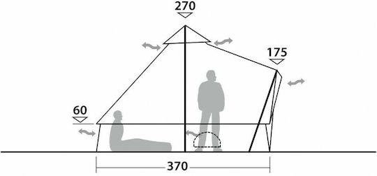 Robens Klondike PRS Winter Camping Tent Teepee Green for 6 People 390x370x270cm