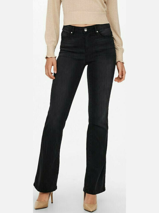 Hoch tailliert Damenjeans Schlaghose Gray