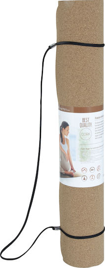 AMILA Exercise Mat Brown with Carry Strap (173x61x0.6cm)