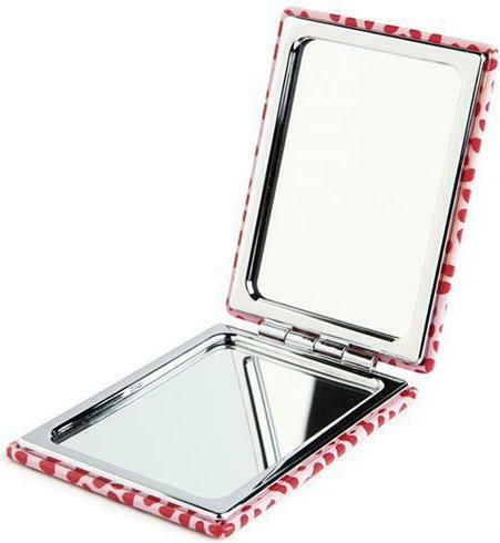 IDC Institute Makeup Mirror Purse Pocket Mirror 8.5x5cm Pink/Red