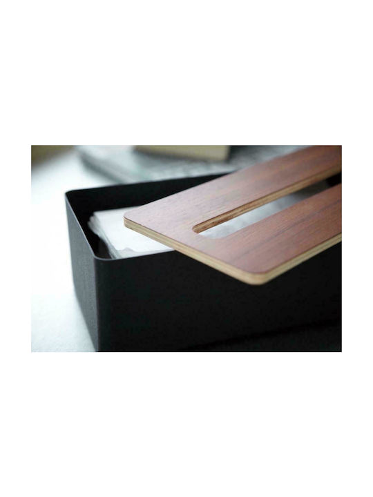 Yamazaki Θήκη για Χαρτομάντηλα Μεταλλική Μαύρη 26x13x8.2cm 7729