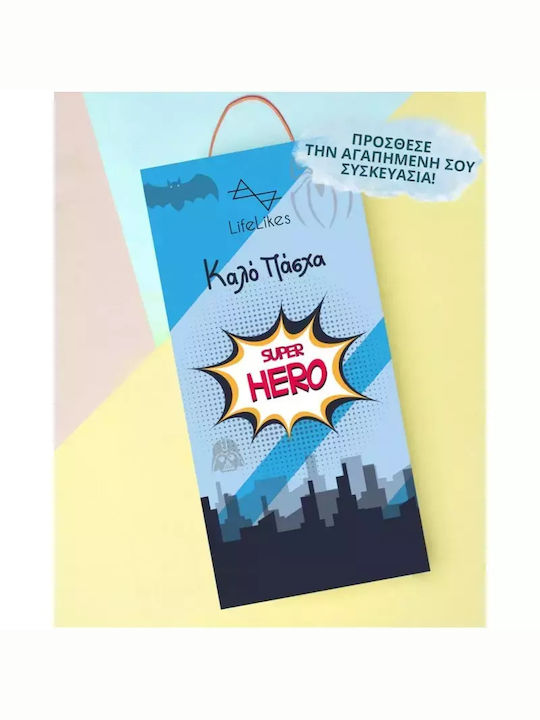 Easter Candle Spiderman Square with Box Spiderboy 24cm Blue (Name / Text Option)