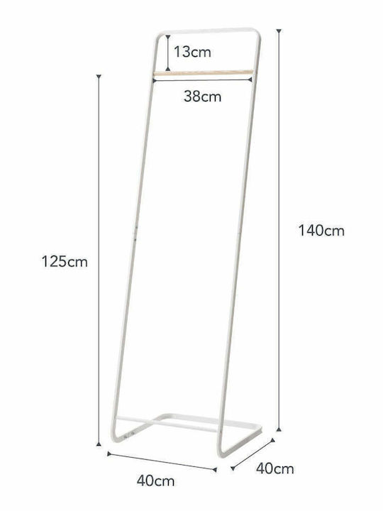Yamazaki Tower Гардеробна стойка Бял 45x24x160см