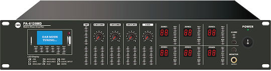 CMX Audio PA-6120MX Τελικός Ενισχυτής Εγκαταστάσεων με 6 Ζώνες και Συνδέσεις USB/FM/Bluetooth
