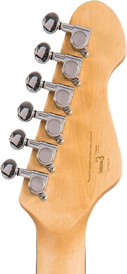 Encore E6 Electric Guitar for Left-handed Stratocaster with SSS Pickup Configuration Black