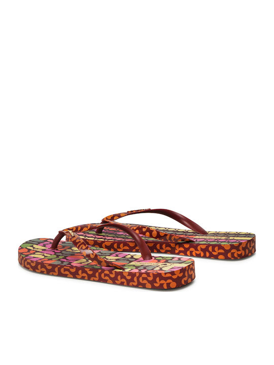Sem Igual Pop Frauen Flip Flops Burgundy / Orange / Pink