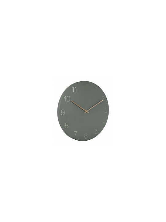 Karlsson Charm Engraved Numbers Wall Clock Metallic Green Ø40cm