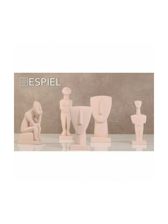 Espiel Decorative Statuette made of Plaster in Light Grey 21cm 1pcs